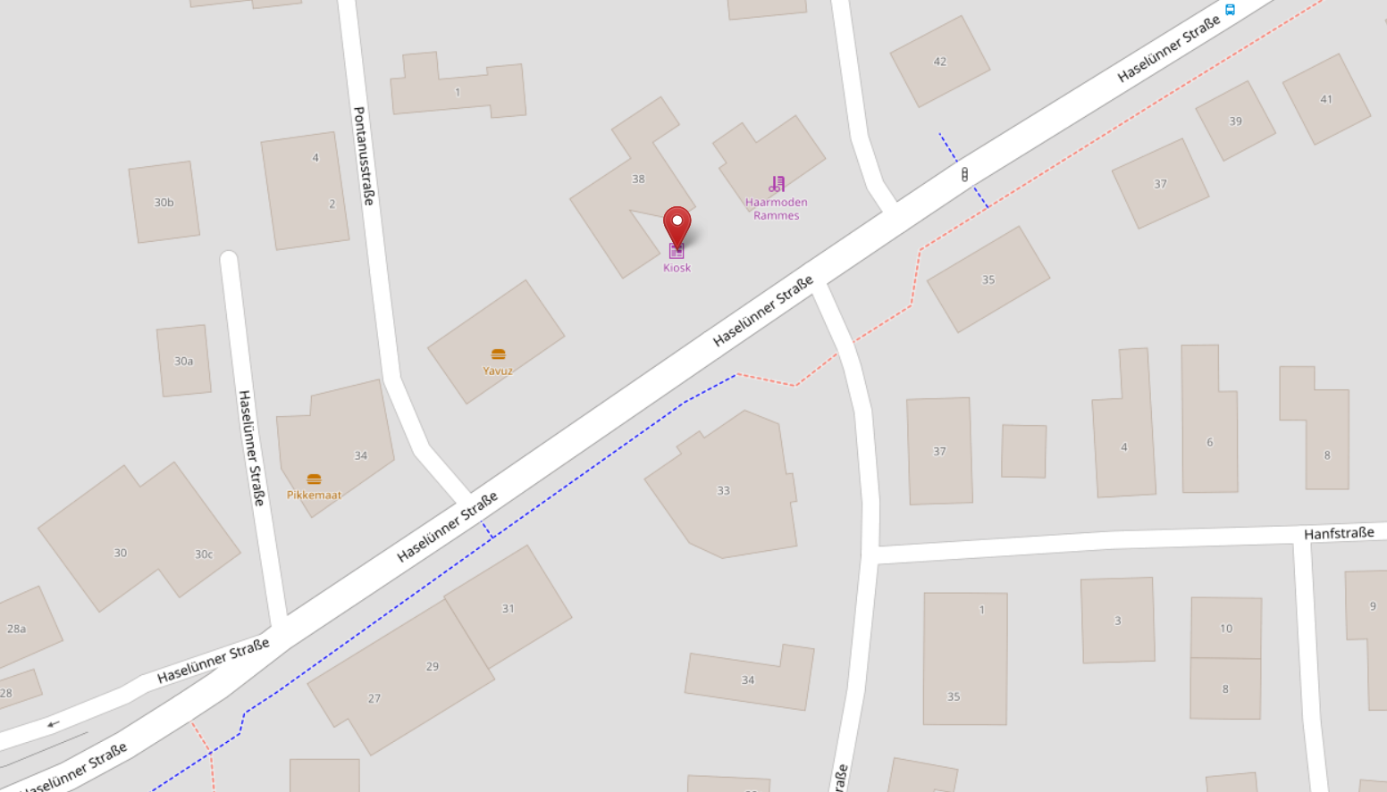 Karte: Haselünner Straße 38, Lingen (Ems)